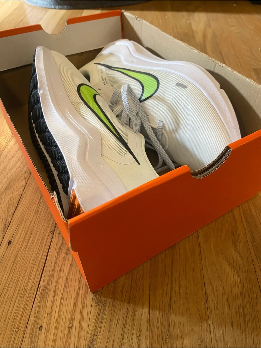 NEW Nike Downshifter 12 Womens Summit White Obsidian Lime Blast
